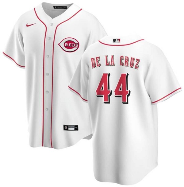 Youth Cincinnati Reds #44 Elly De La Cruz White Stitched Baseball Jersey